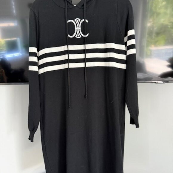 Celine Cashmere Blend Lightweight Sweater Dress With hood - Picture 3 of 7